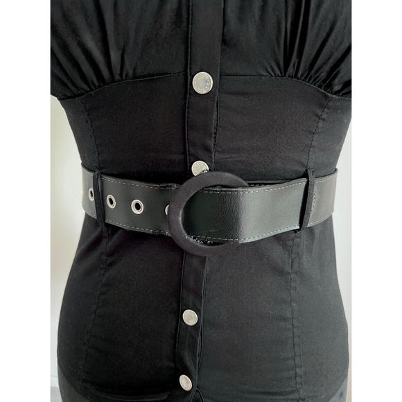 Guess Black Off-Shoulder Bustier Belted Fitted Blouse XS - Picture 5 of 6